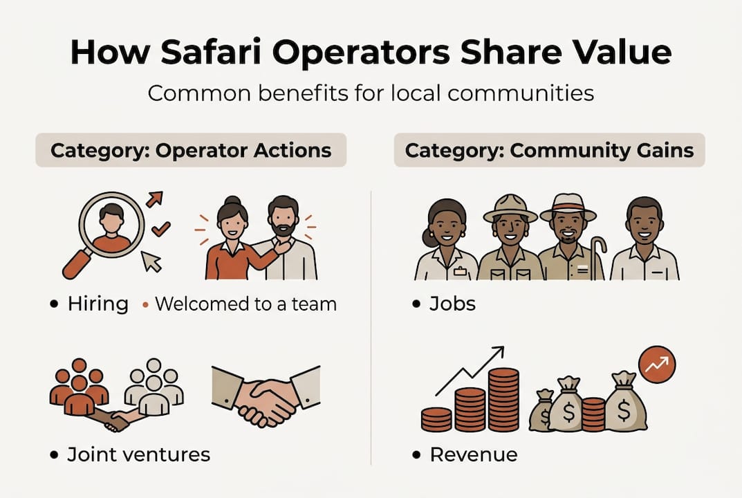 Infographic showing community benefits from safari operators